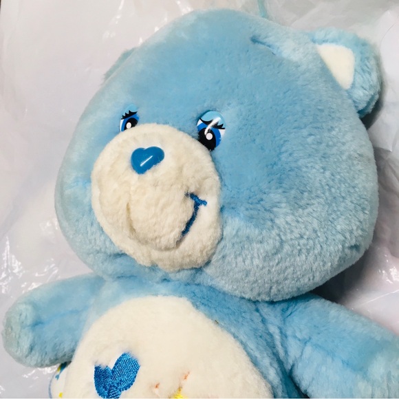 SOLD OUT ———- ORIGINAL CARE BEAR BABY TUGS 11" Blue Plush Kenner RARE Vintage - Picture 2 of 11
